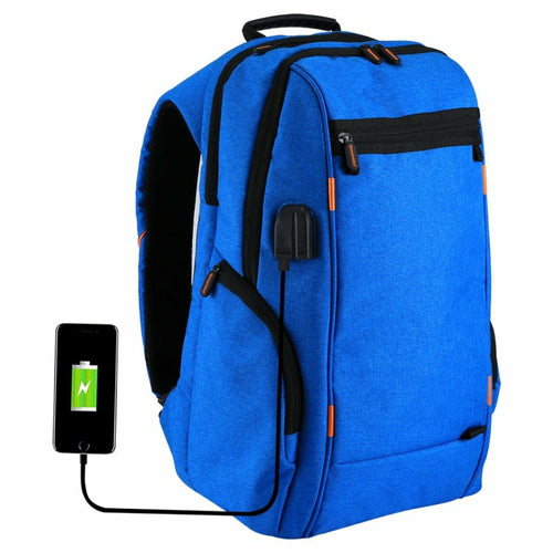 Solid Color Waterproof Backpack With USB Charging Port - VirtuousWares:Global