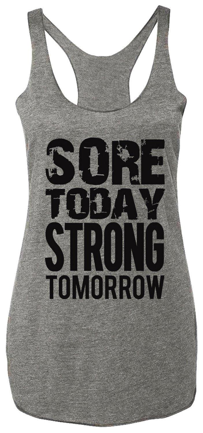 Sore Today STRONG Tomorrow Workout Tank Top Gray with Black - VirtuousWares:Global