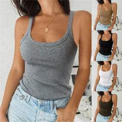 Spaghetti Vest Knitted Camis U-neck Tank Top - VirtuousWares:Global