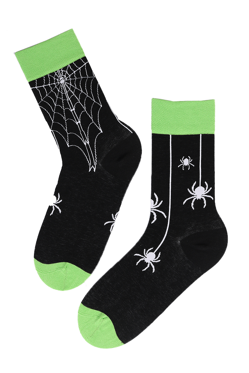 SPIDER Halloween socks with spiderwebs - VirtuousWares:Global