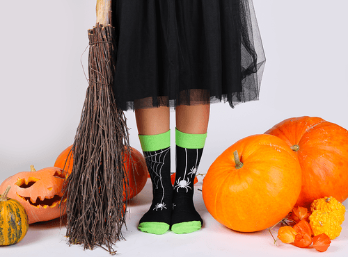 SPIDER Halloween socks with spiderwebs - VirtuousWares:Global