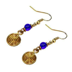 Spiral Women drop African brass Earrings coil musical earrings - VirtuousWares:Global