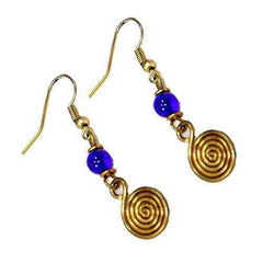 Spiral Women drop African brass Earrings coil musical earrings - VirtuousWares:Global