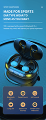 Sport Ear Hook LED Display Wireless Earphone With Microphones - VirtuousWares:Global