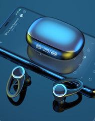 Sport Ear Hook LED Display Wireless Earphone With Microphones - VirtuousWares:Global