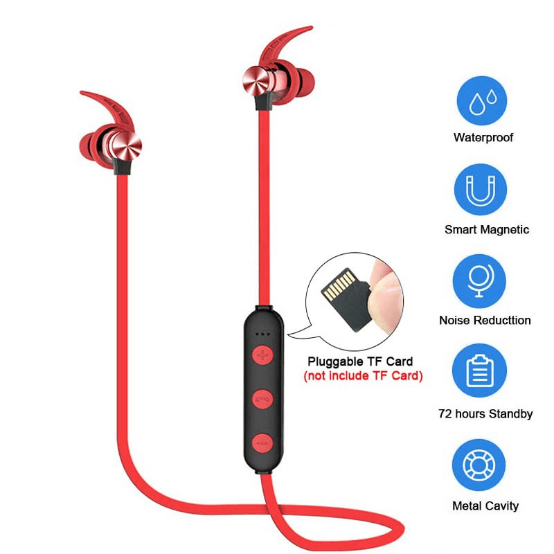 Sports Bluetooth Earphone Magnetic Wireless Headset Support TF - VirtuousWares:Global