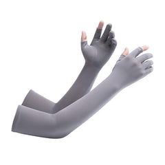 Sports Ice Silk Arm Sleeves Sun Protection Sleeve Fingerless Design - VirtuousWares:Global