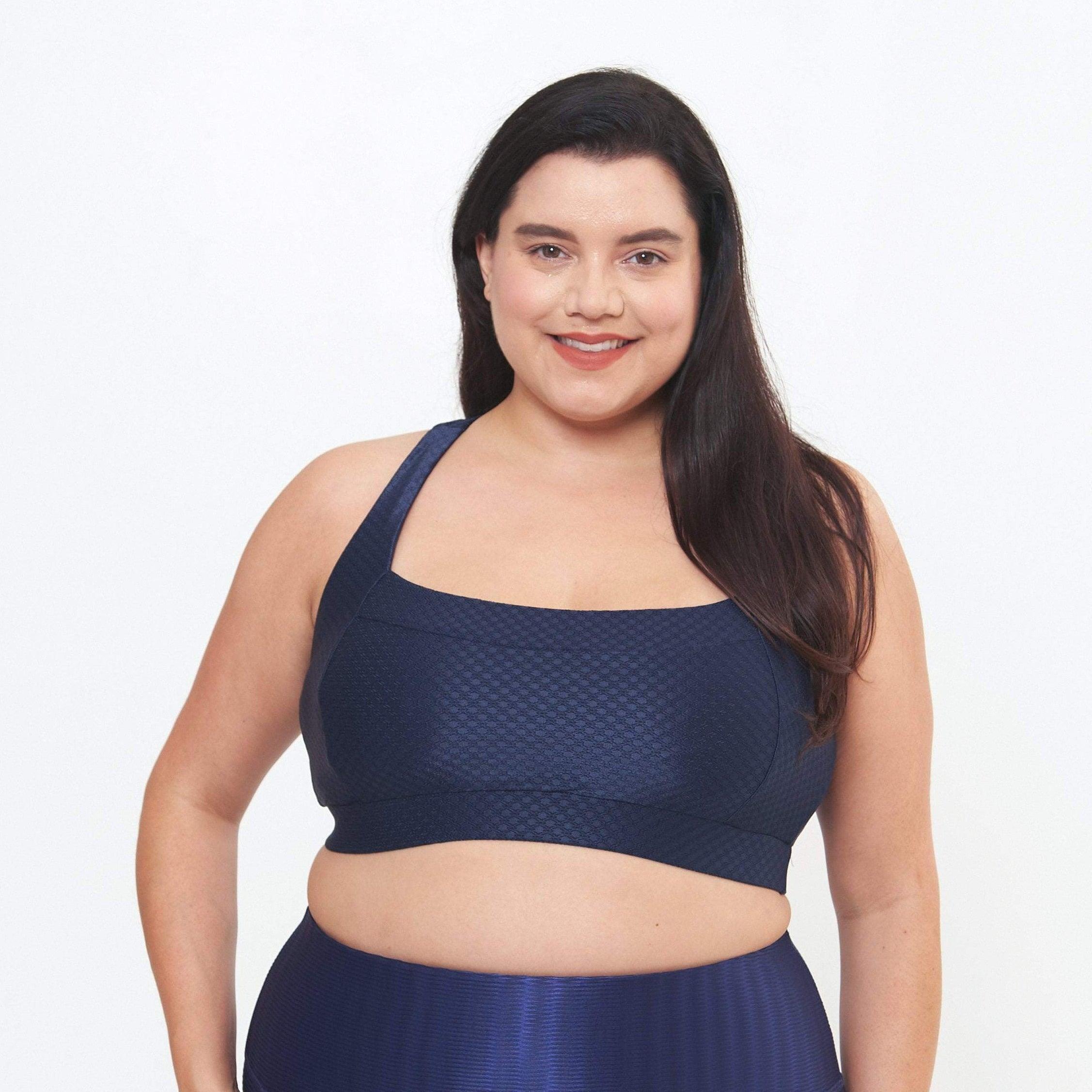 Square Neck Performance Bralette -Midnight Circles Pattern - VirtuousWares:Global