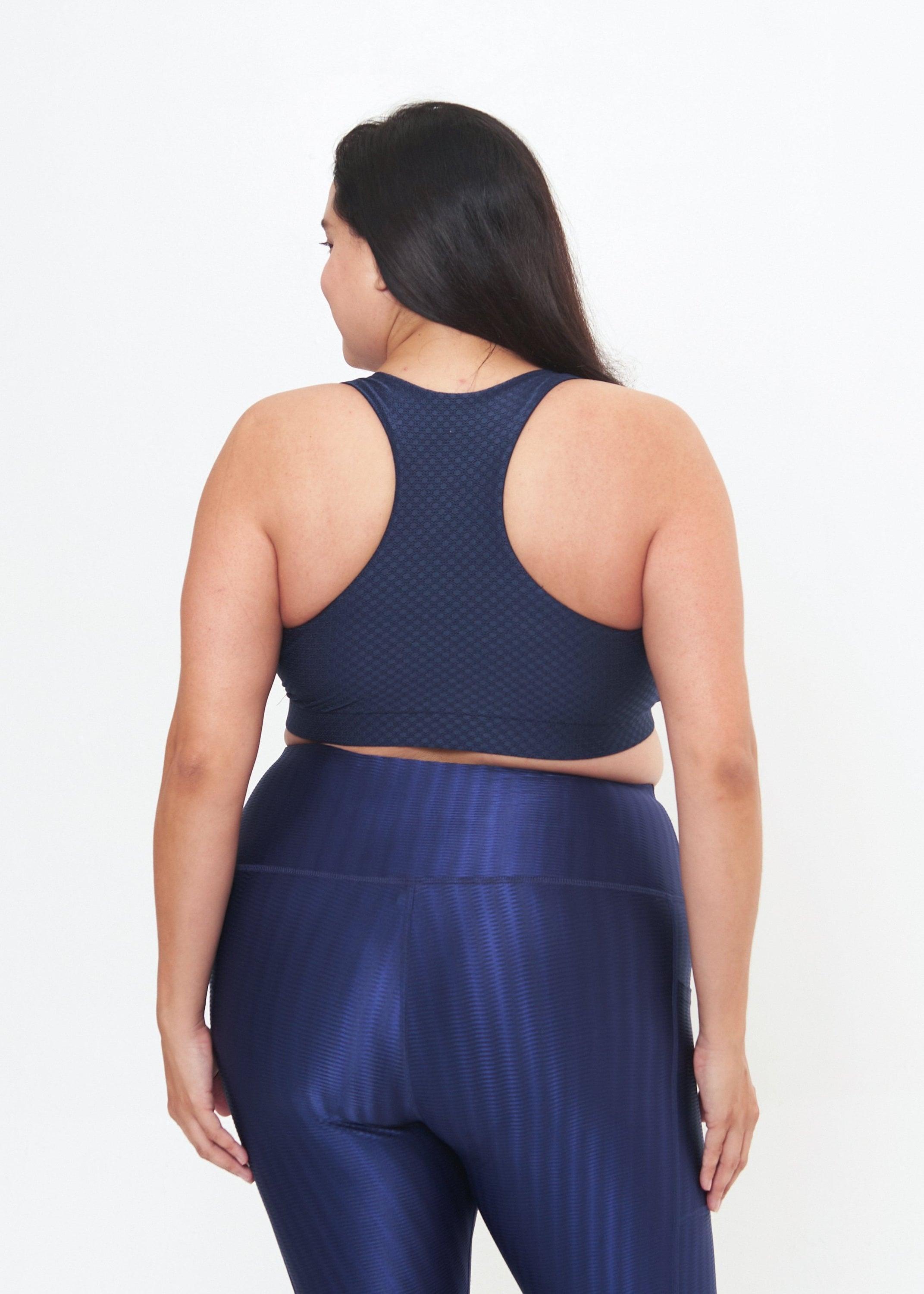 Square Neck Performance Bralette -Midnight Circles Pattern - VirtuousWares:Global
