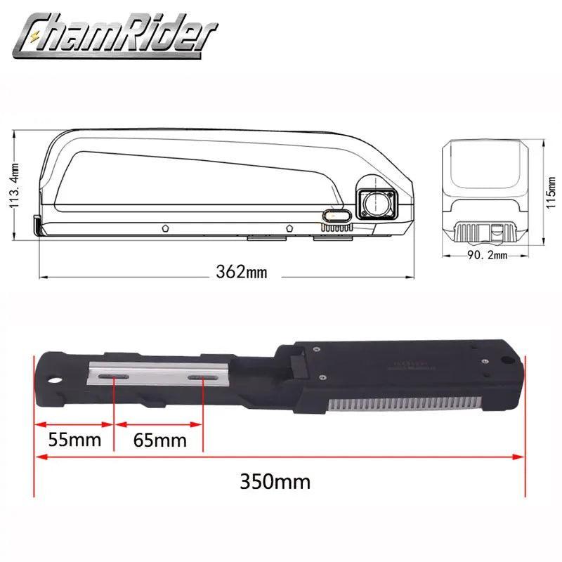 SSE-077 HaiLong Down Tube downtube E-bike Electric bike battery box case with 10S 6P 13S 5P Nickle strips with USB 5V output - VirtuousWares:Global