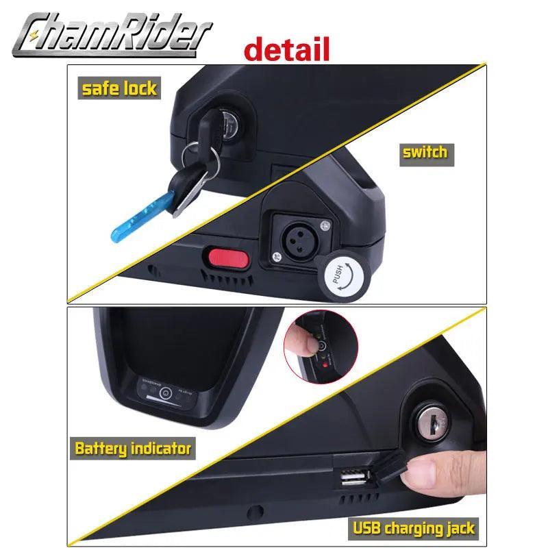 SSE-077 HaiLong Down Tube downtube E-bike Electric bike battery box case with 10S 6P 13S 5P Nickle strips with USB 5V output - VirtuousWares:Global