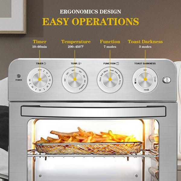 Stainless Steel Air Fryer Toaster Oven Countertop Oven - VirtuousWares:Global