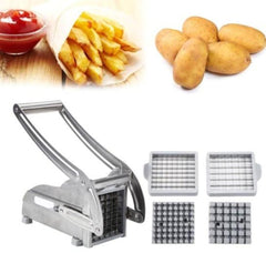 Stainless Steel French Fries and Potato Cutter with 2 Different Blades - VirtuousWares:Global