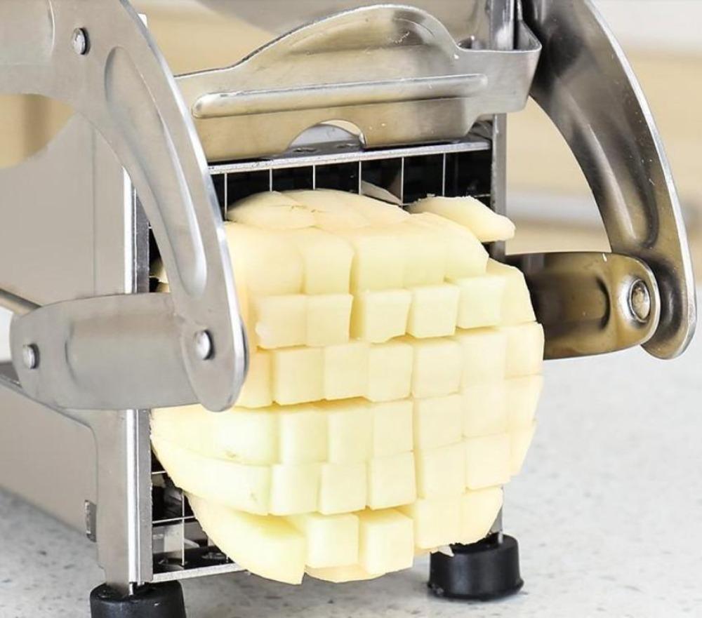 Stainless Steel French Fries and Potato Cutter with 2 Different Blades - VirtuousWares:Global