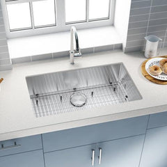 Stainless Steel Single Bowl Undermount Kitchen Sink Combo With Faucet - VirtuousWares:Global