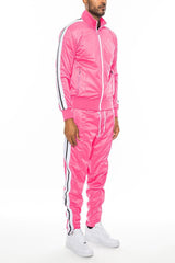 Striped Tape Front Pleat Track Suit - VirtuousWares:Global