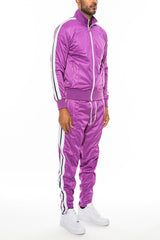Striped Tape Front Pleat Track Suit - VirtuousWares:Global