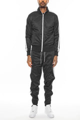 Striped Tape Front Pleat Track Suit - VirtuousWares:Global