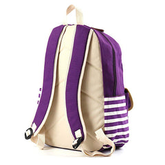 Striped Travel Backpack With Laptop Pocket - VirtuousWares:Global