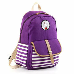 Striped Travel Backpack With Laptop Pocket - VirtuousWares:Global