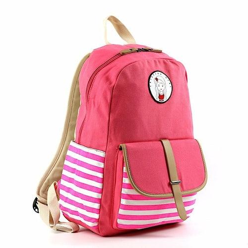 Striped Travel Backpack With Laptop Pocket - VirtuousWares:Global