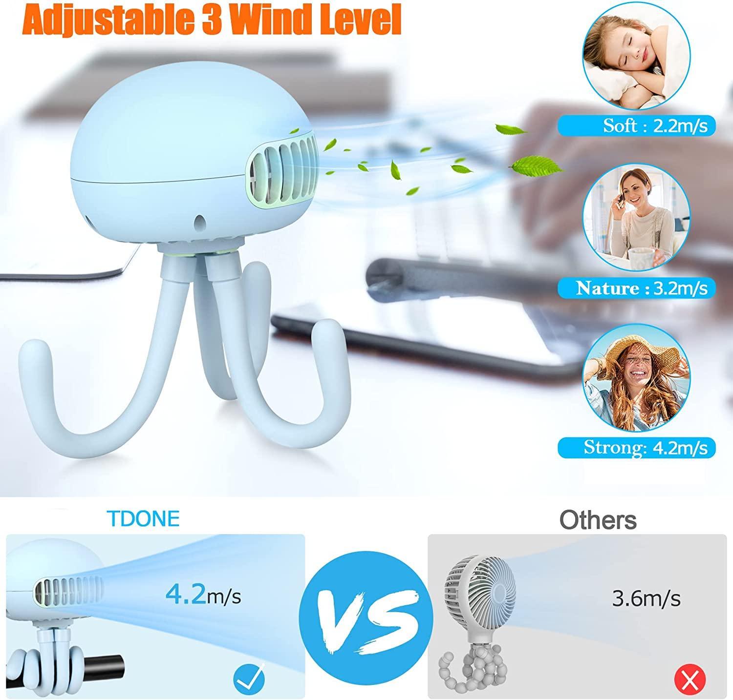 Stroller Fan Bladeless Portable Fan Flexible Tripod Leafless Fan - VirtuousWares:Global
