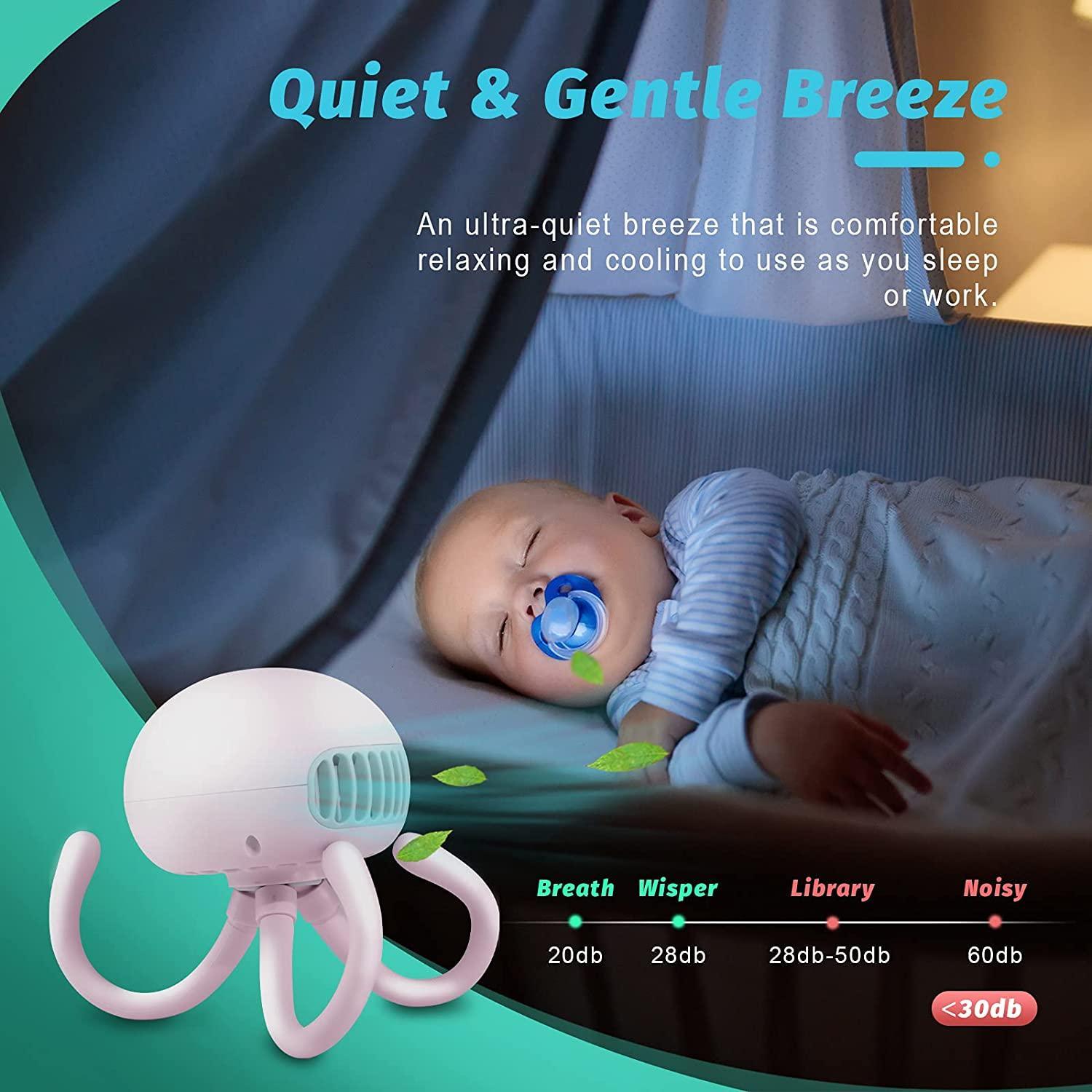 Stroller Fan Bladeless Portable Fan Flexible Tripod Leafless Fan - VirtuousWares:Global