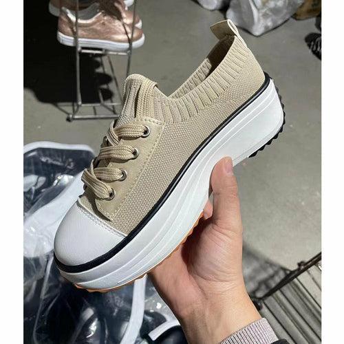 Summer Knitted Breathable Sneakers Women's Vulcanize Shoes - VirtuousWares:Global