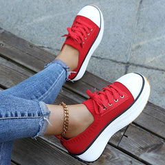 Summer Knitted Breathable Sneakers Women's Vulcanize Shoes - VirtuousWares:Global