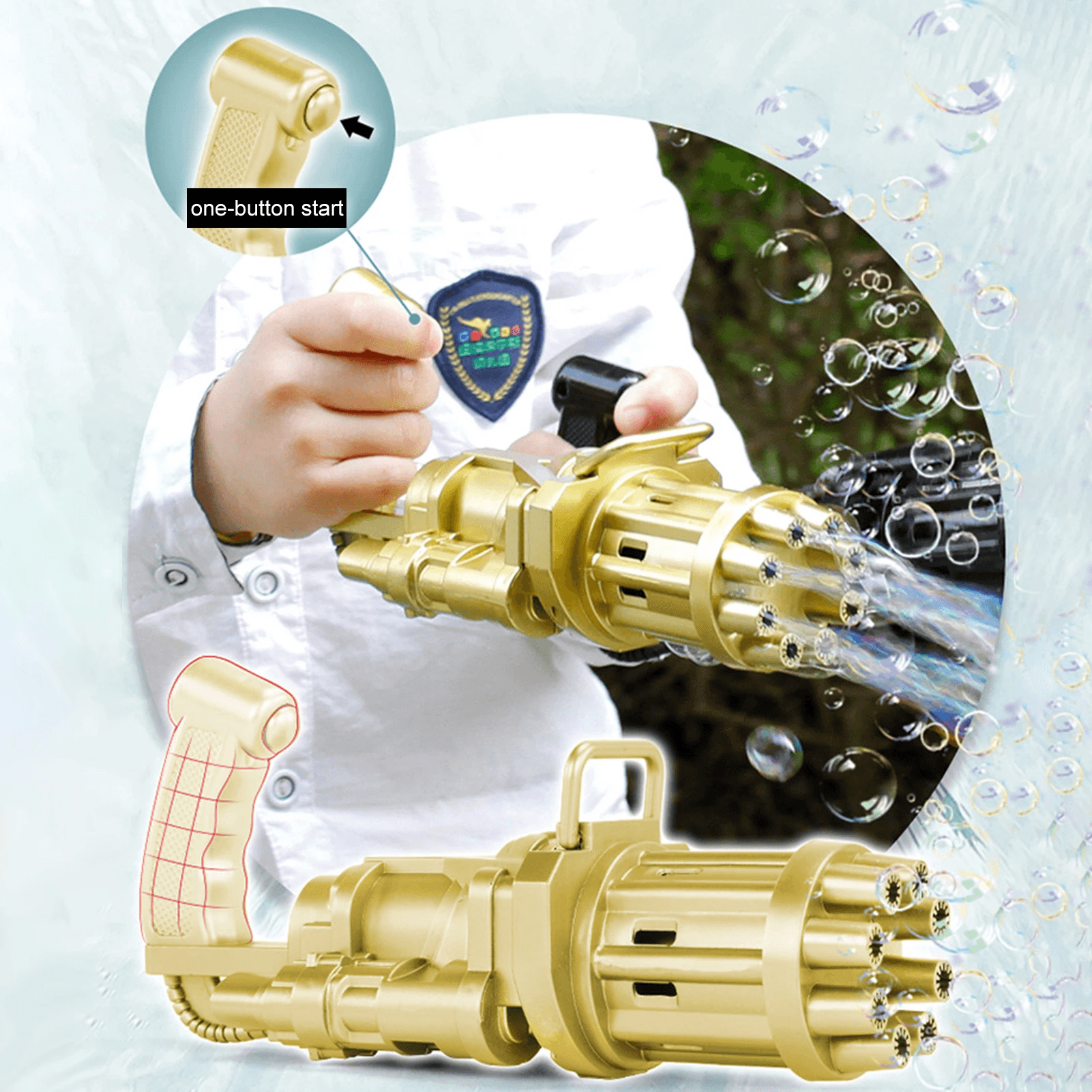 Summer Soap Water Bubble Machine Gatling Bubble Gun Toys - VirtuousWares:Global