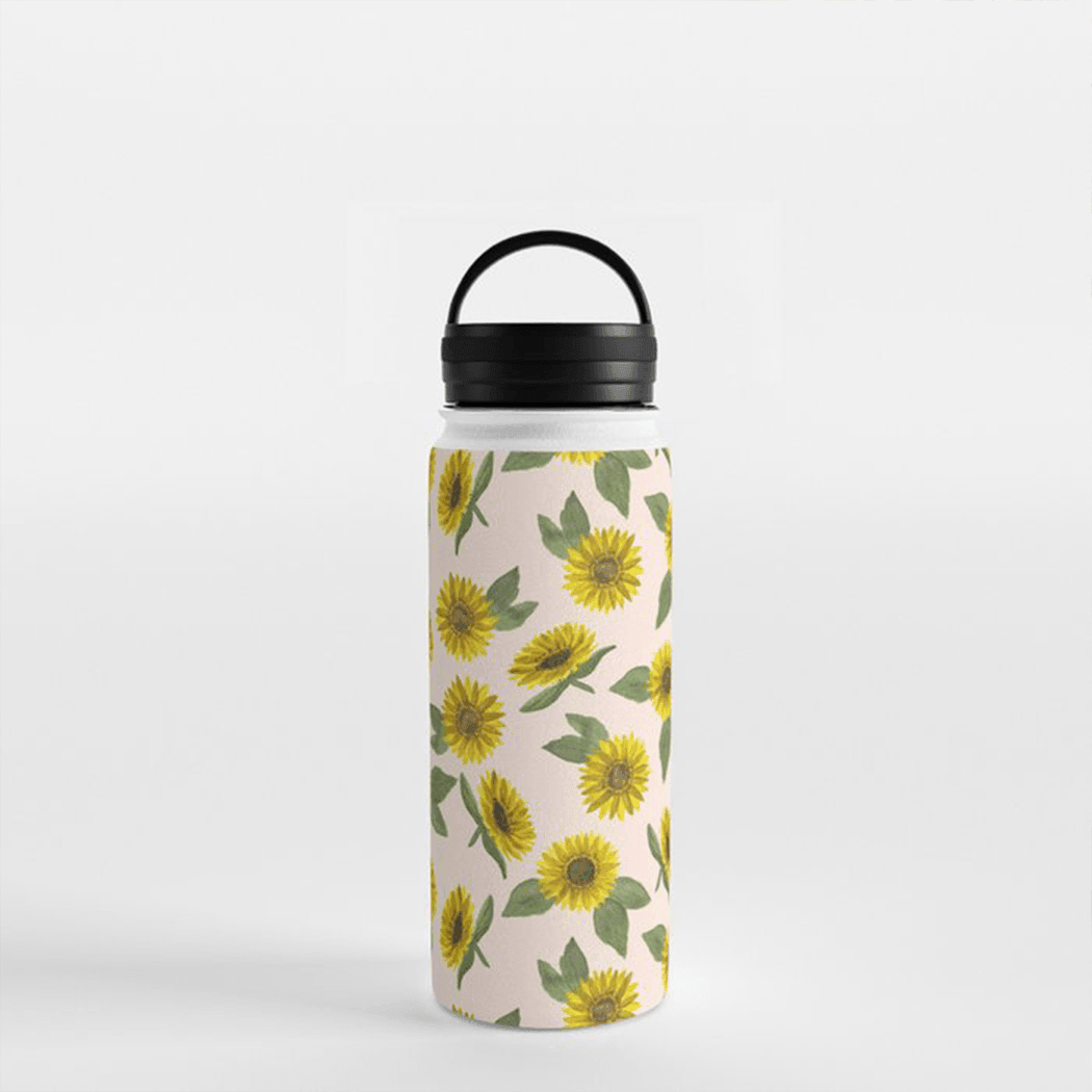 Sunflower Handle Lid Water Bottle - VirtuousWares:Global