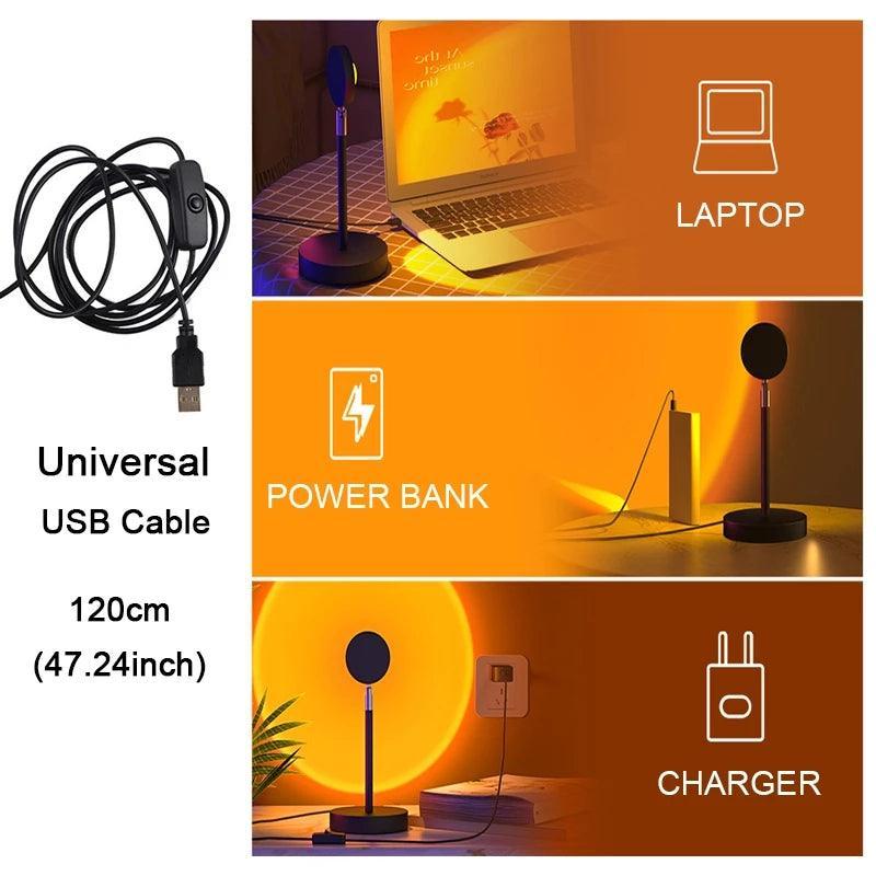 Sunset Lamp RGB 16 Color APP Remote Control Atmosphere Projection Lamp - VirtuousWares:Global