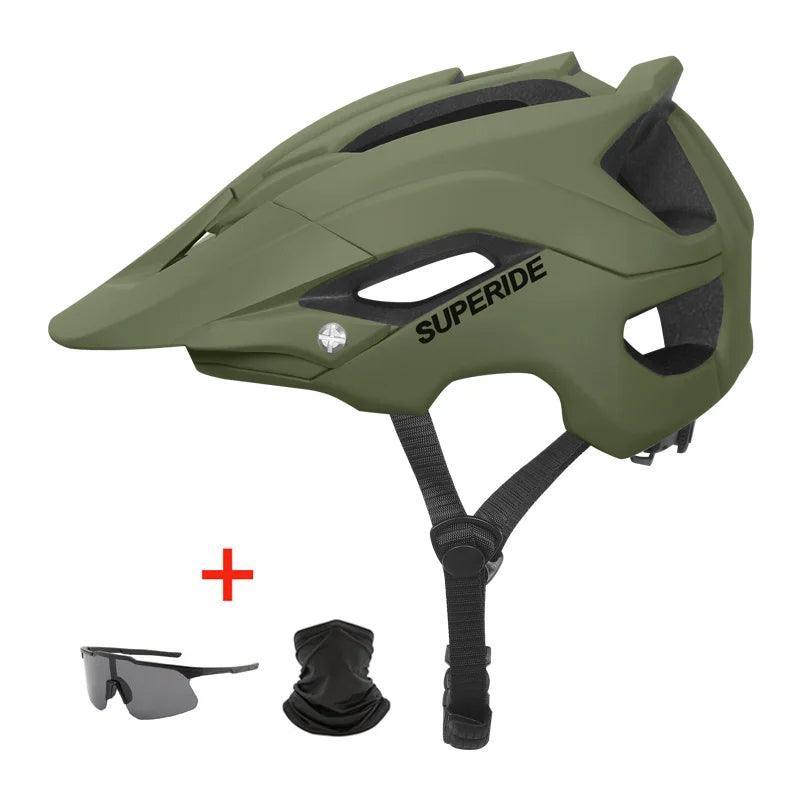 SUPERIDE Outdoor DH MTB Bicycle Helmet Integrally-molded Road Mountain Bike Helmet Ultralight Racing Riding Cycling Helmet - VirtuousWares:Global