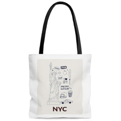 Symbols of NYC Everyday Tote Bag Medium - VirtuousWares:Global