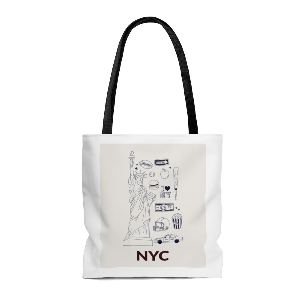 Symbols of NYC Everyday Tote Bag Medium - VirtuousWares:Global