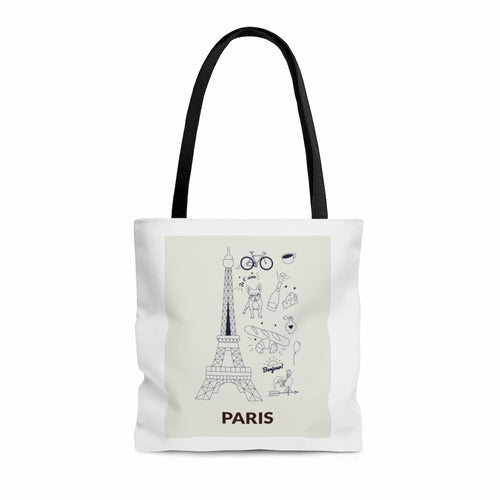 Symbols of PARIS Everyday Tote Bag Medium - VirtuousWares:Global