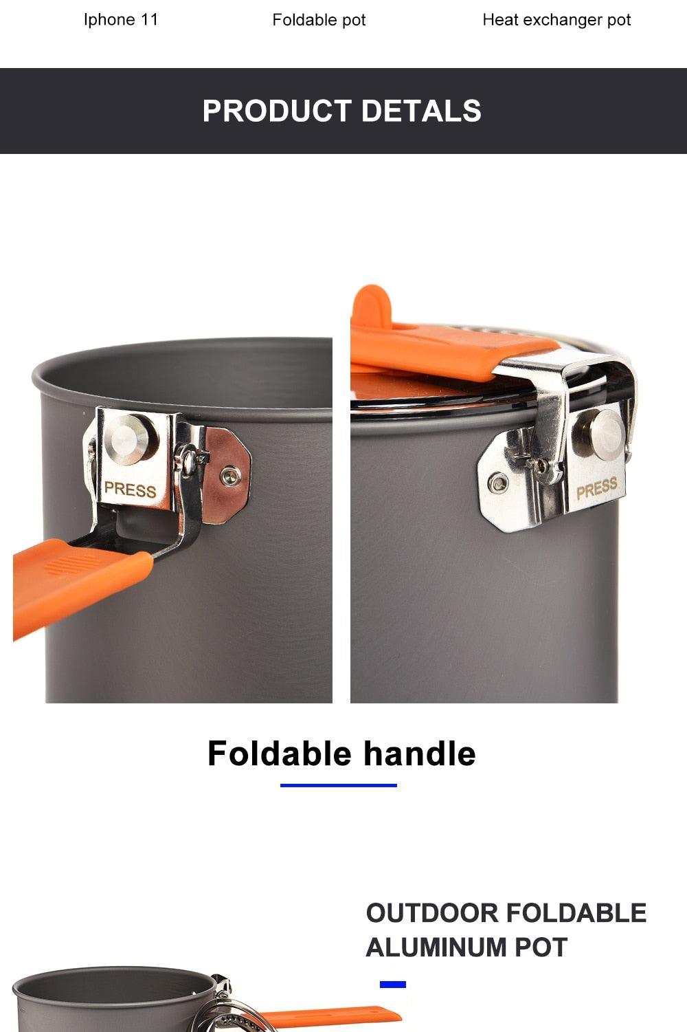 Tableware for Camping 1.6L Pot Tourist Dishes Tourism Hiking Picnic - VirtuousWares:Global