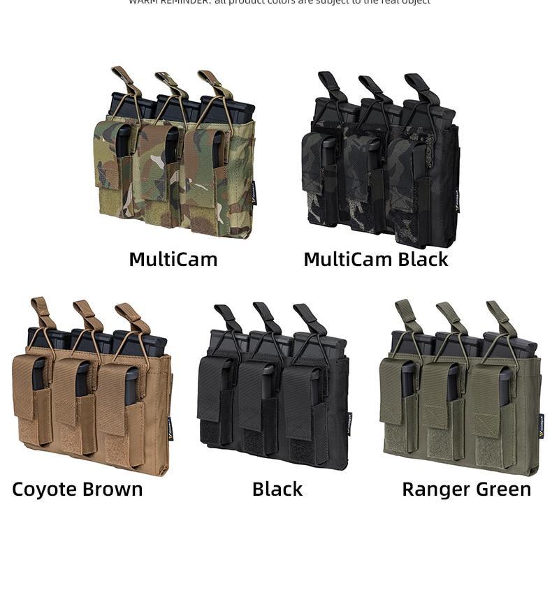 Tactical Magazine Pouch Mag Carrier Triple Open Top 5.56 Pistol MOLLE - VirtuousWares:Global