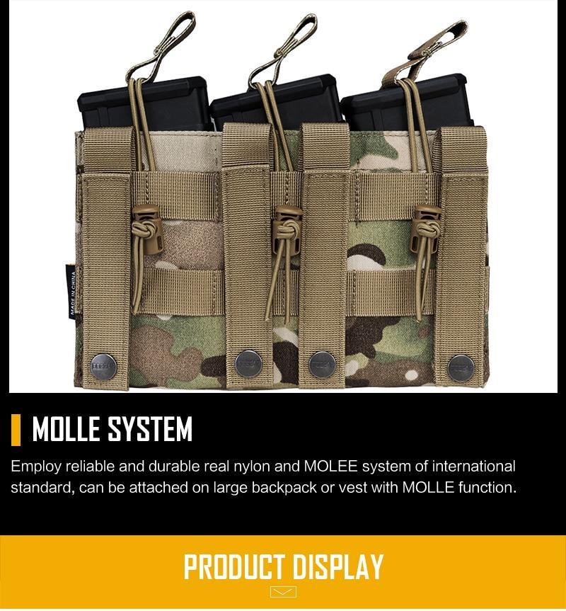 Tactical Magazine Pouch Mag Carrier Triple Open Top 5.56 Pistol MOLLE - VirtuousWares:Global