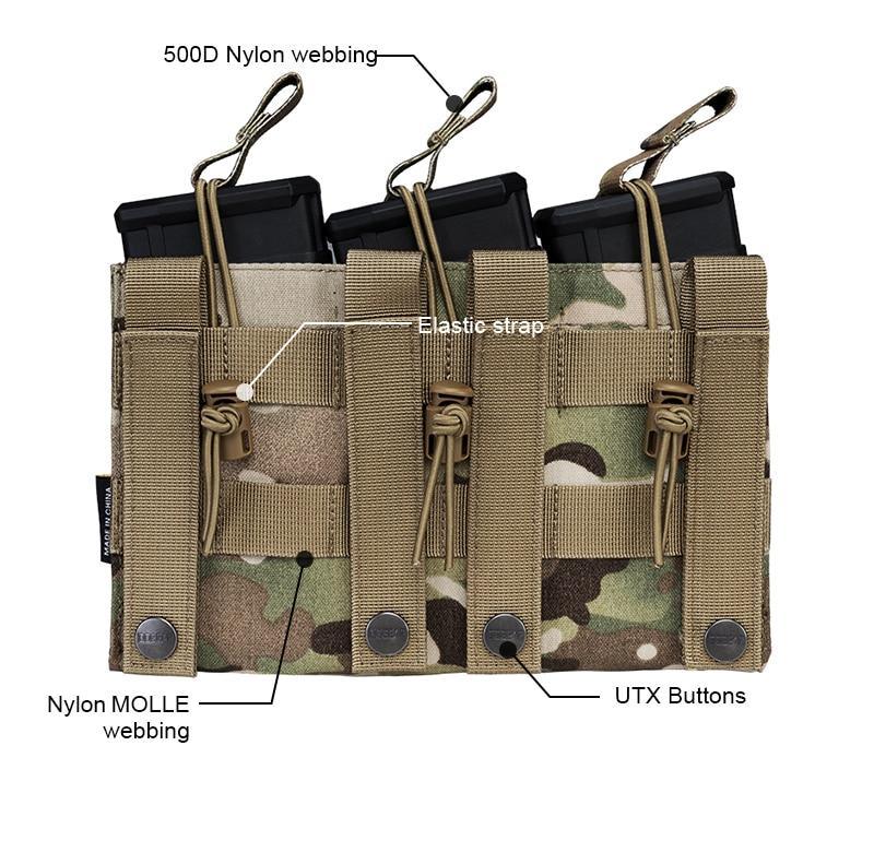 Tactical Magazine Pouch Mag Carrier Triple Open Top 5.56 Pistol MOLLE - VirtuousWares:Global