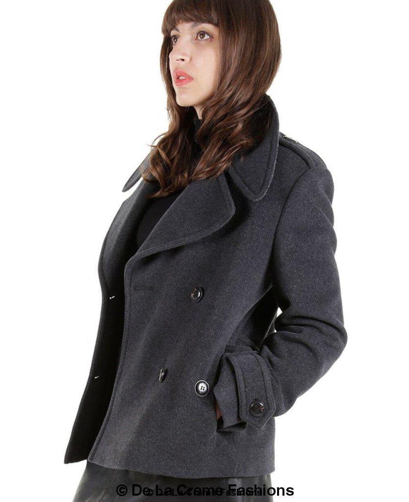 Tailored Harris Tweed Contrast Short Pea Coat (MACKENZIE) - VirtuousWares:Global