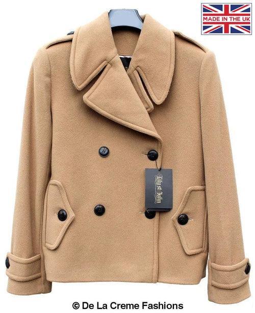 Tailored Harris Tweed Contrast Short Pea Coat (MACKENZIE) - VirtuousWares:Global