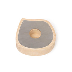 Taper candle or tealight holder | ash wood, stainless steel - VirtuousWares:Global