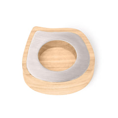 Taper candle or tealight holder | ash wood, stainless steel - VirtuousWares:Global