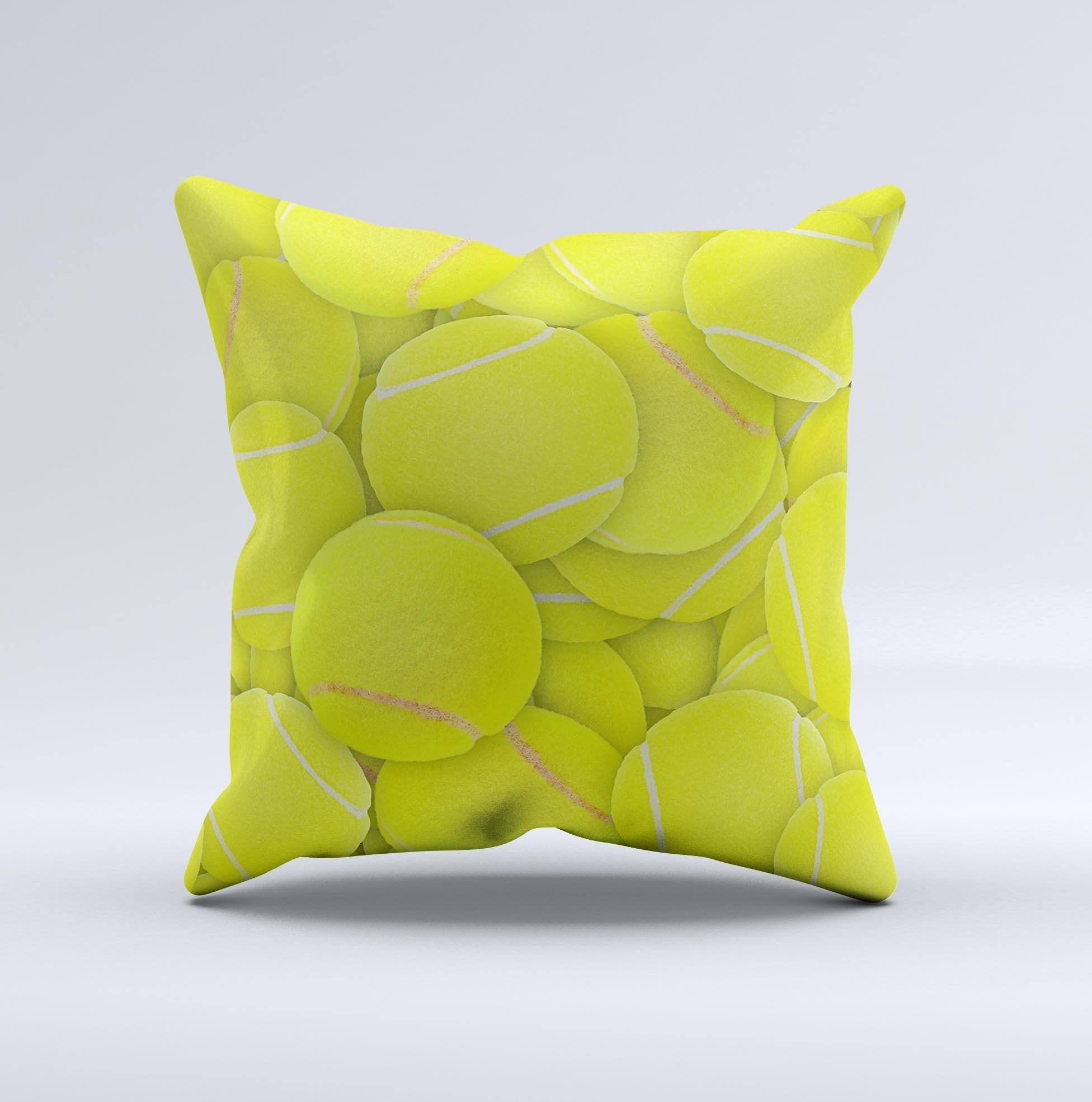 Tennis Ball Overlay Ink-Fuzed Decorative Throw Pillow - VirtuousWares:Global