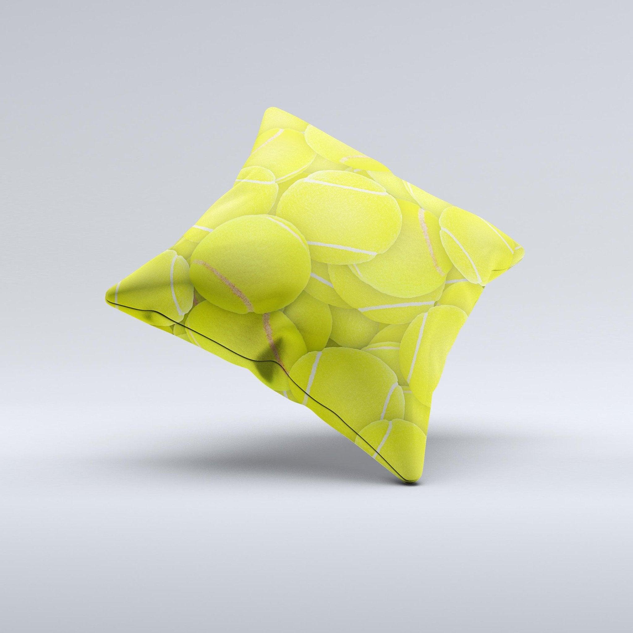 Tennis Ball Overlay Ink-Fuzed Decorative Throw Pillow - VirtuousWares:Global