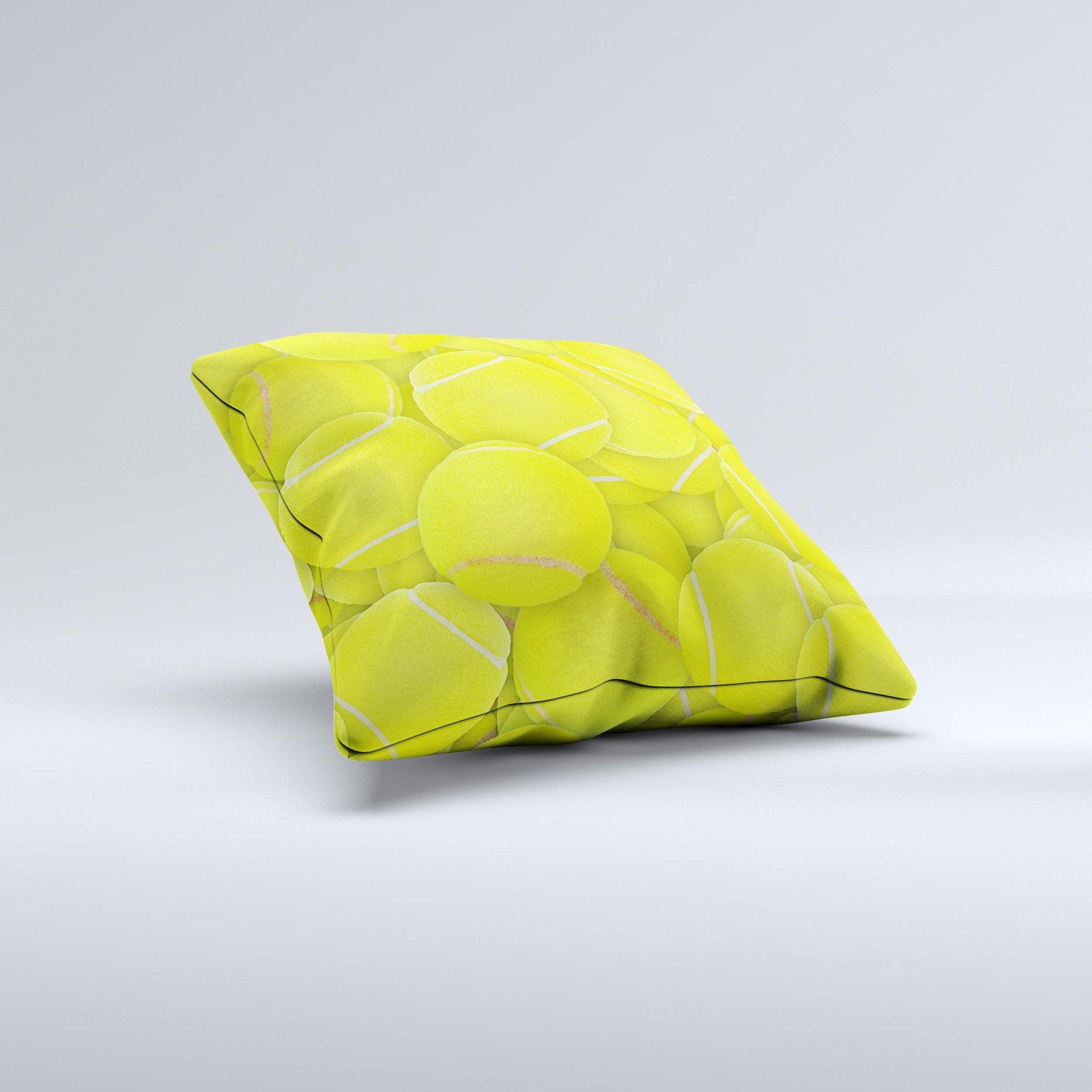 Tennis Ball Overlay Ink-Fuzed Decorative Throw Pillow - VirtuousWares:Global