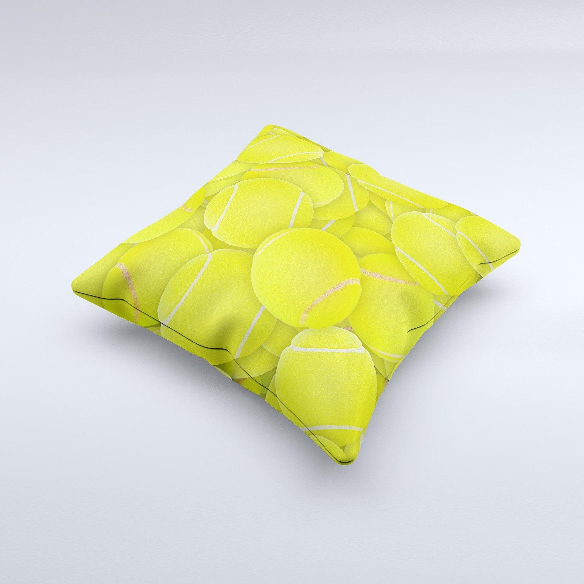 Tennis Ball Overlay Ink-Fuzed Decorative Throw Pillow - VirtuousWares:Global