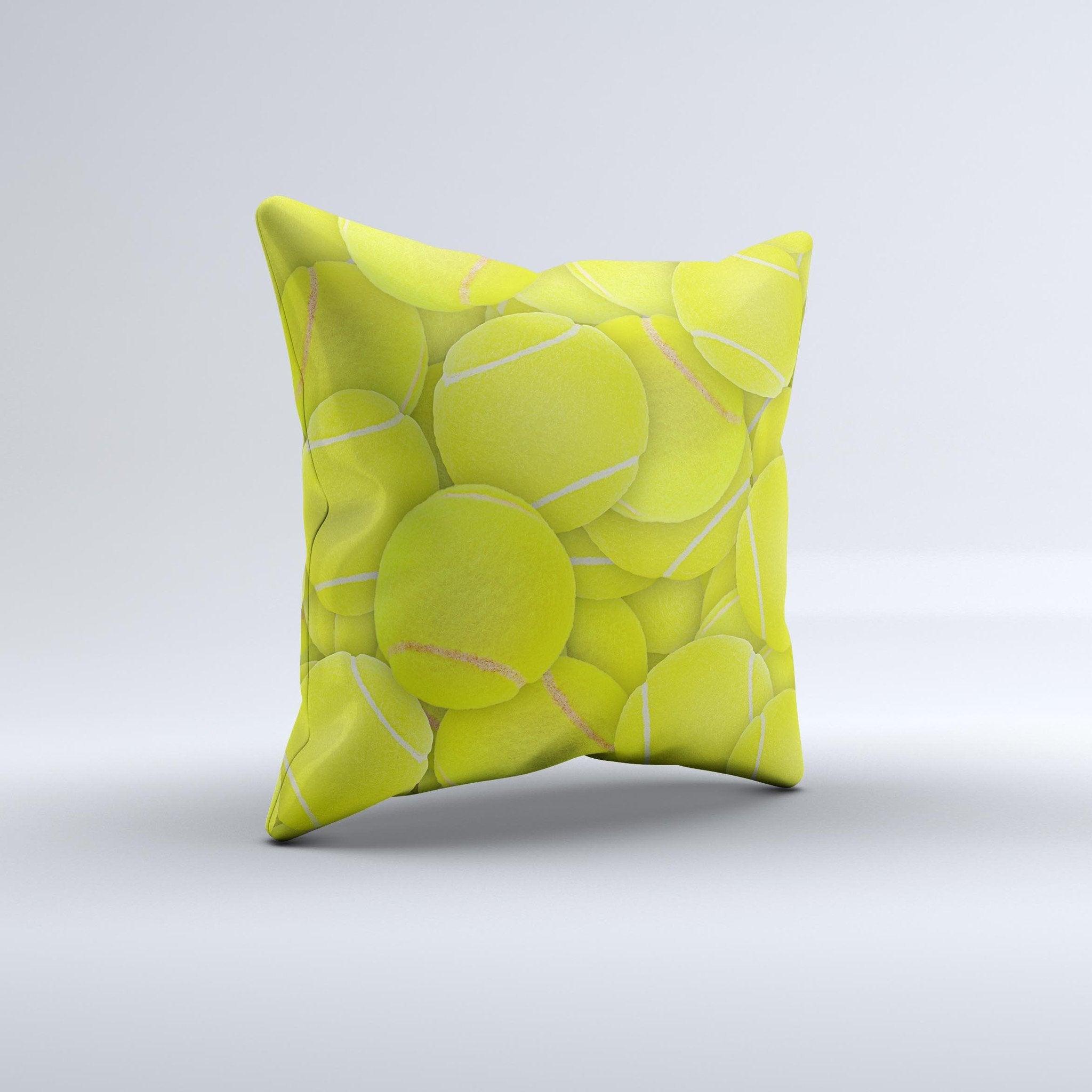 Tennis Ball Overlay Ink-Fuzed Decorative Throw Pillow - VirtuousWares:Global