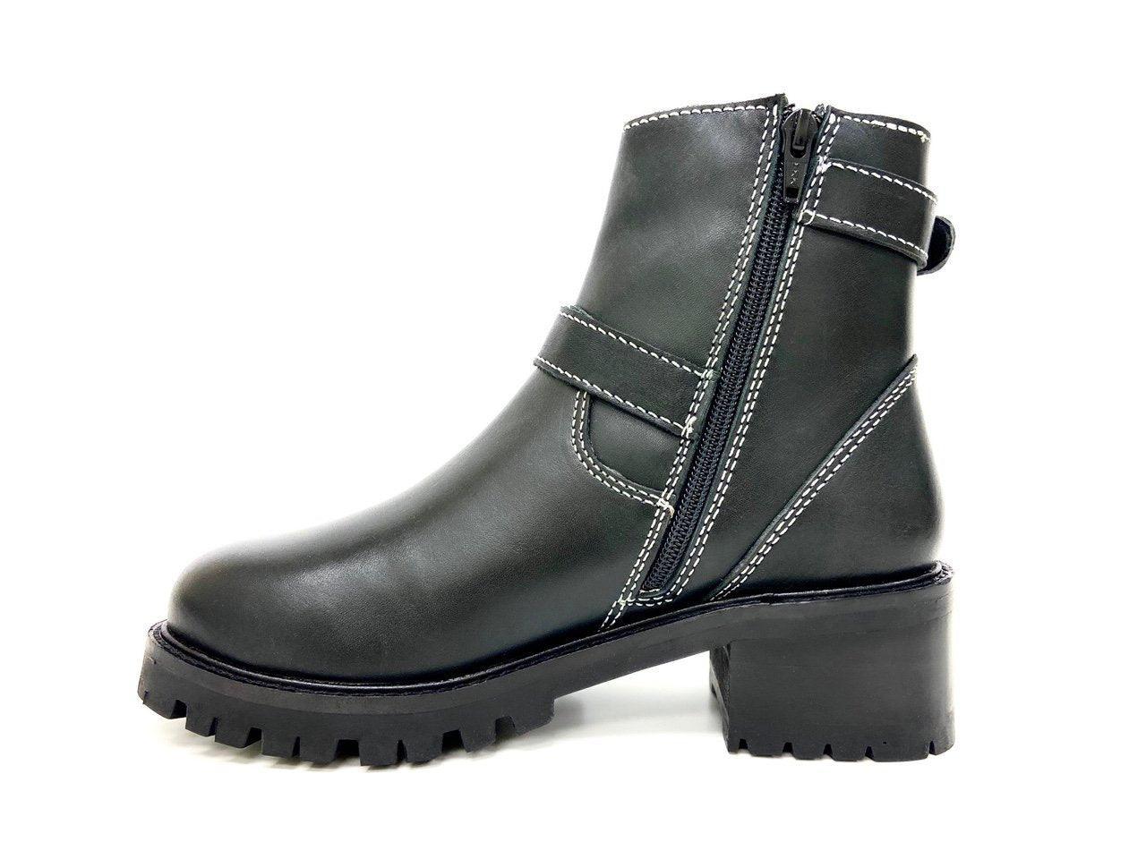 Terminator Black Platform Block Heel Bootie - VirtuousWares:Global